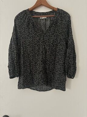 Velvet by Graham & Spencer Black and White Dot Print Top